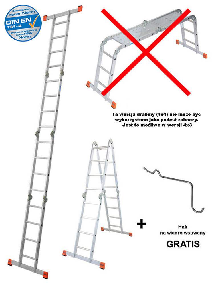 KRAUSE MultiMatic drabina aluminiowa przegubowa 4x4